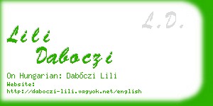 lili daboczi business card
